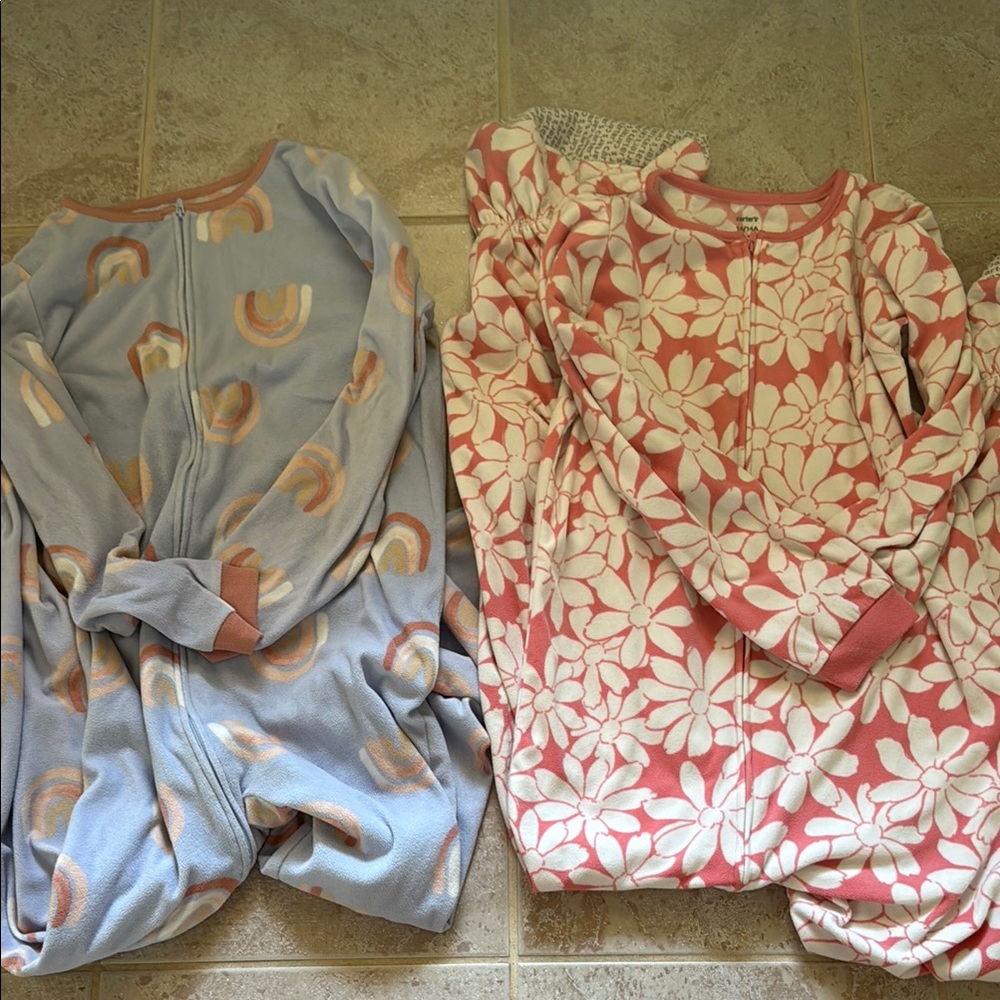 Carters Pink and Blue girls footie pjs